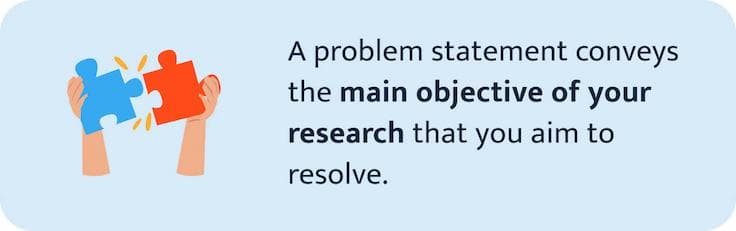 The picture shows the definition of a problem statement.